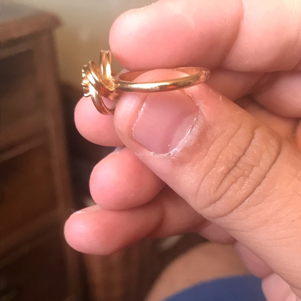 18kt plated gold rose ring